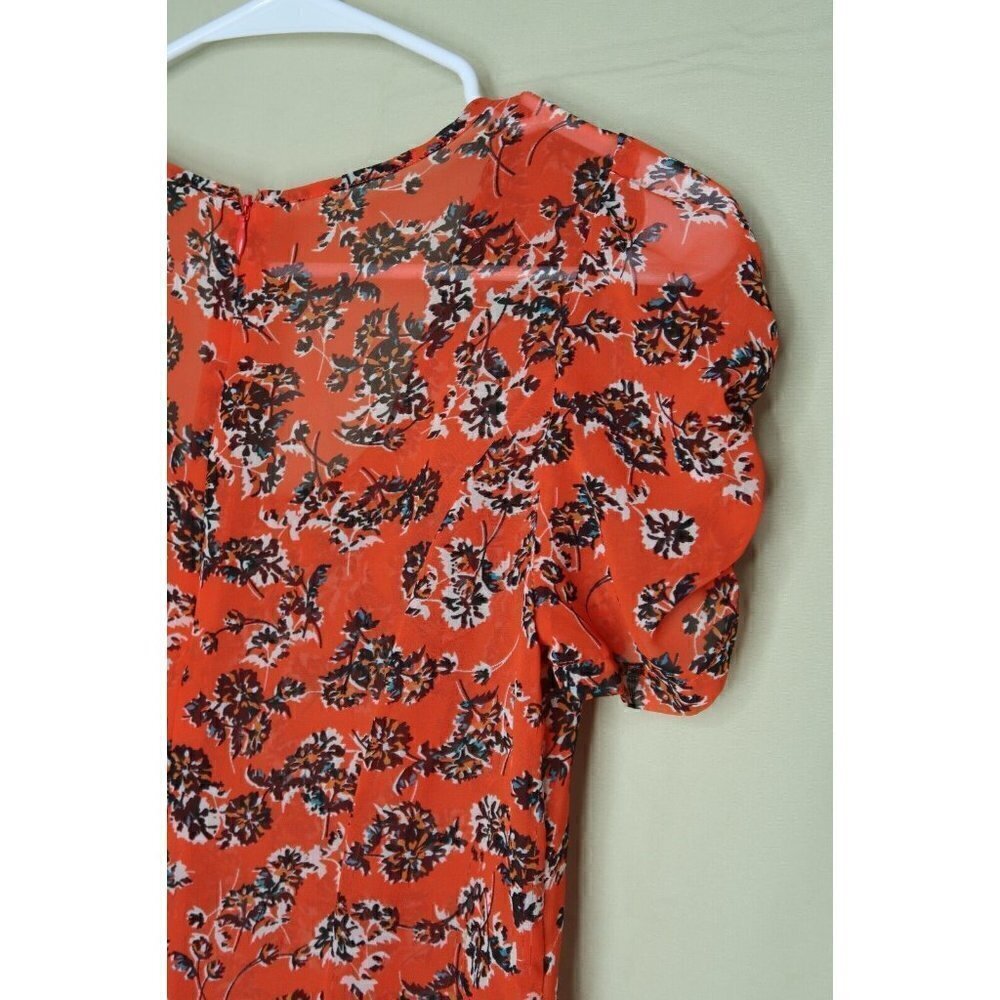 Urban Outfitters Pins and Needles Mini Dress Red Orange Floral Women's Small - Picture 8 of 11